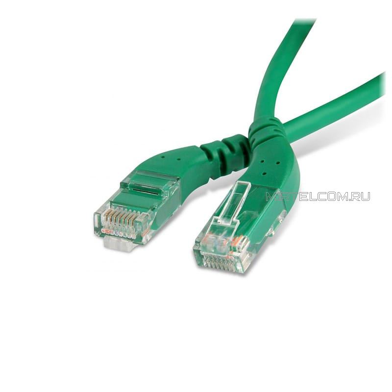 Патч-корд UTP 4 пары Hyperline cat.5e, RJ45-RJ45, T568B, заливной (molded), BC медь, LSZH, 5м, зеленый, купить в Тюмени